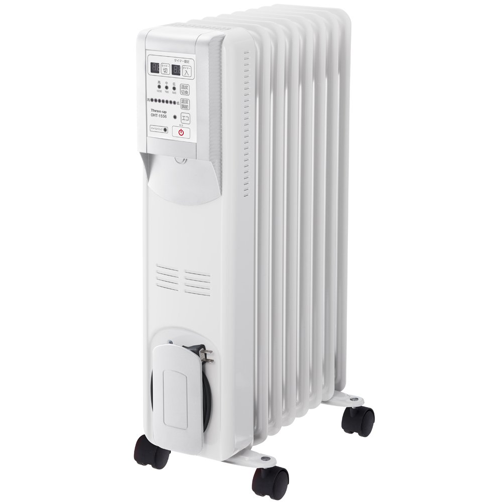【中古】【非常に良い】Hidamari マイコン式 オイルヒーター(リモコン付) ホワイト OHT-1556WH