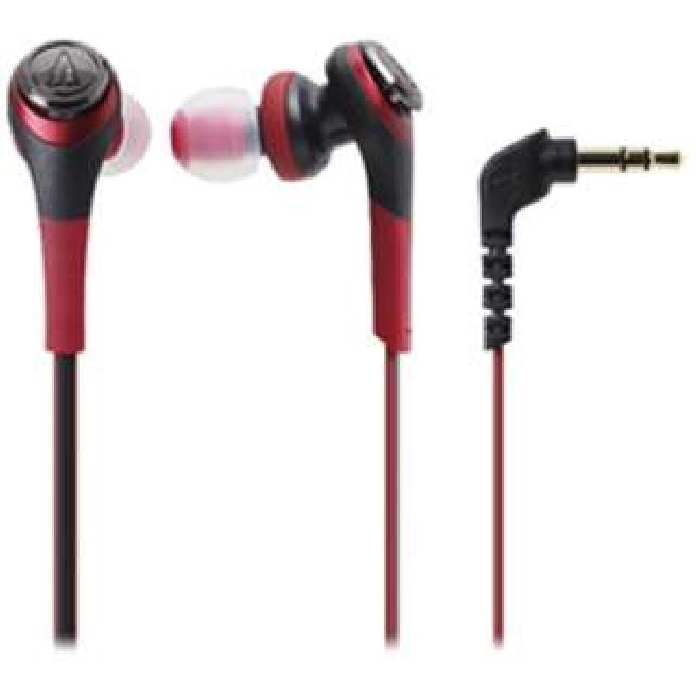 【中古】【人並み外れたに好いたらしい】オーディオテクニカ SOLID BASS インナーイヤーヘッドホン 赤いこと ATH-CKS550 RD