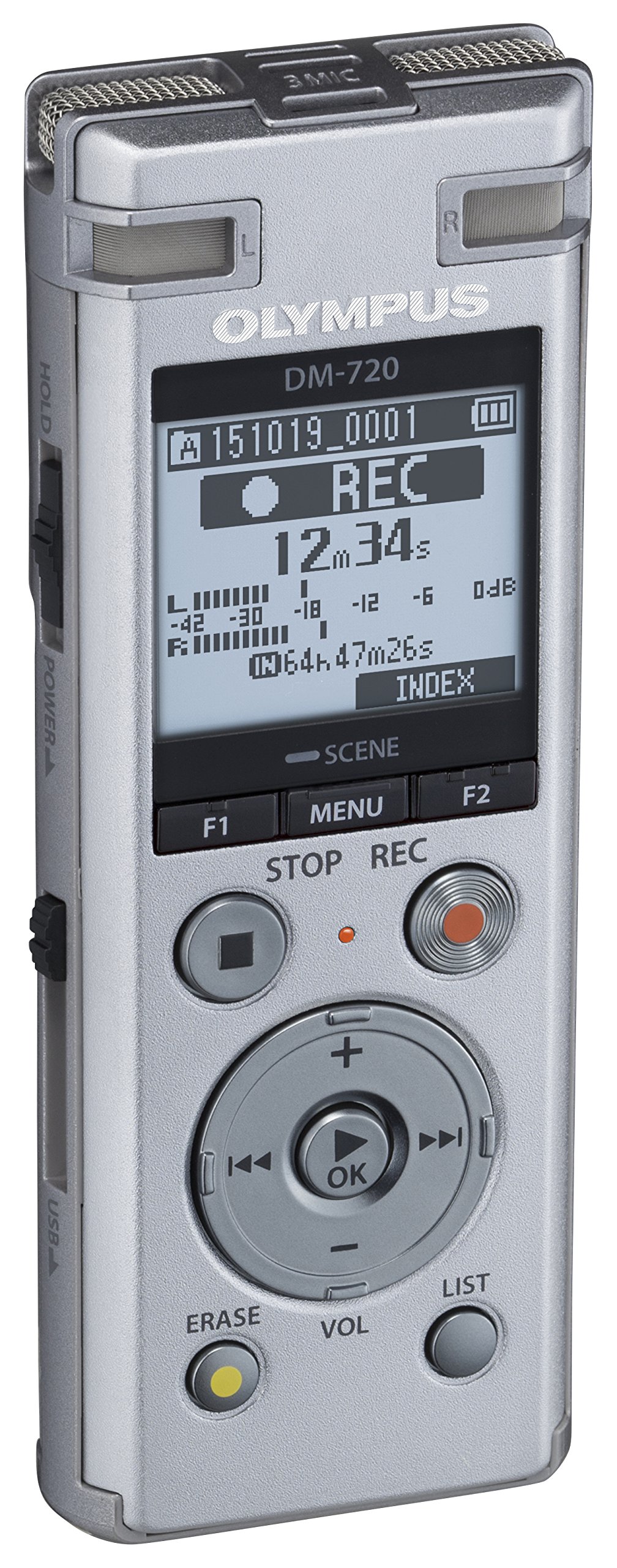 【中古】【非常に良い】OLYMPUS ICレコーダー VoiceTrek 4GB MicroSD対応 DM-720 シルバー DM-720 SLV｜ドリエムコーポレーション 11,002円