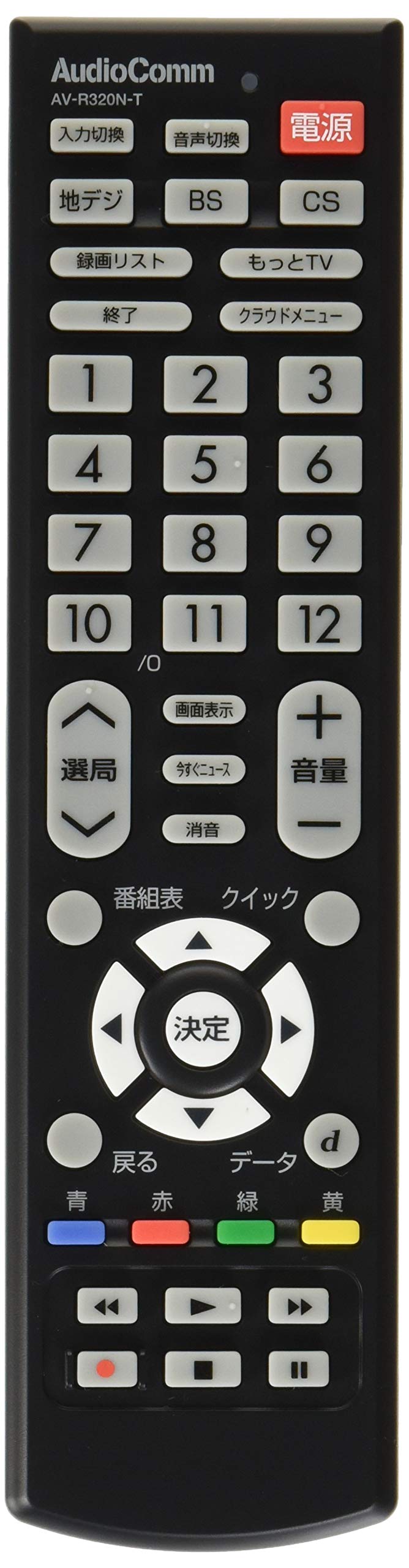 【中古】【非常に良い】OHM 東芝 レグザ用 TVリモコン AV-R320N-T