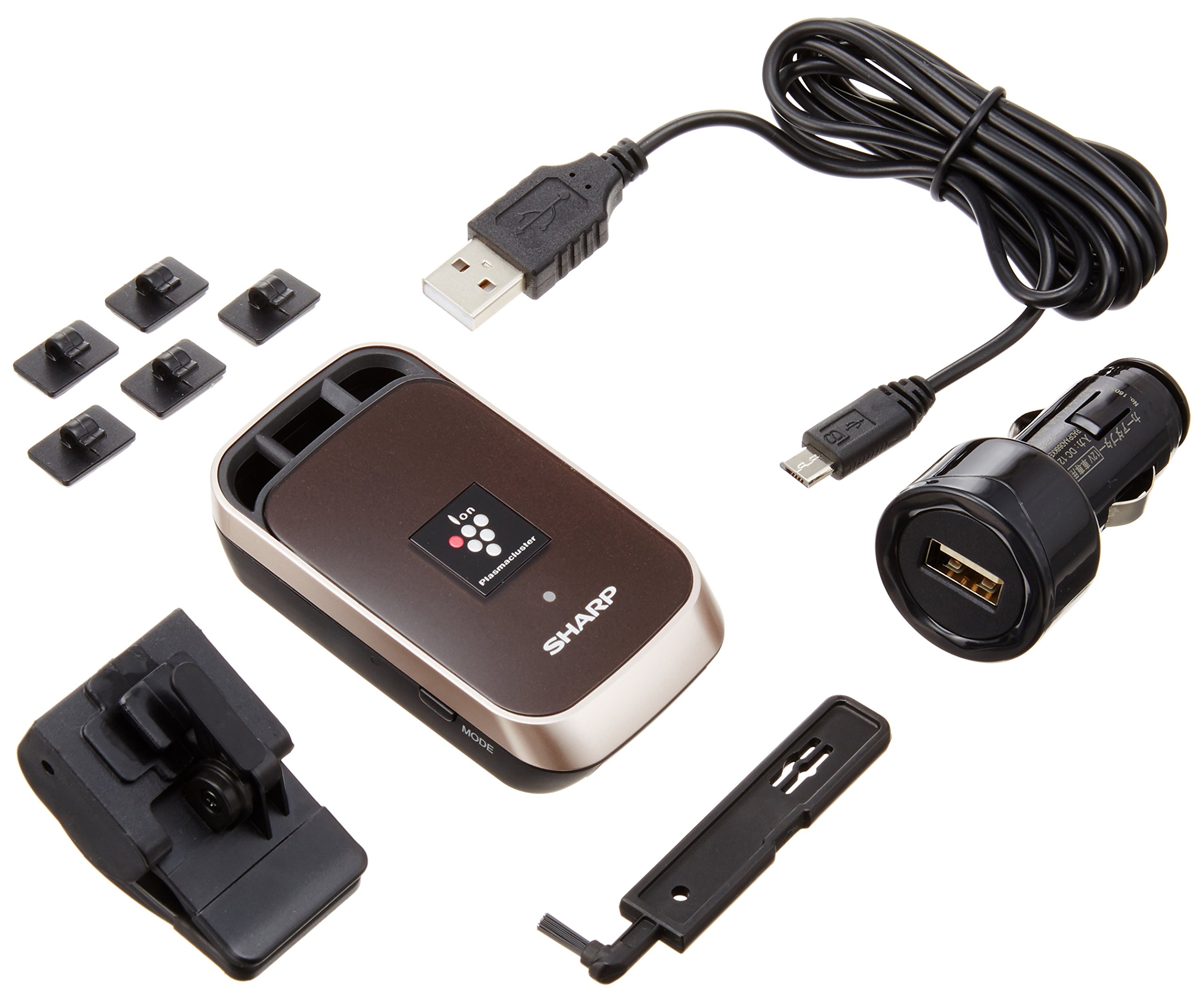 【中古】【非常に良い】シャープ イオン発生機 プラズマクラスター25000搭載 カーエアコン吹出口タイプ ブラウン IG-HC1-T