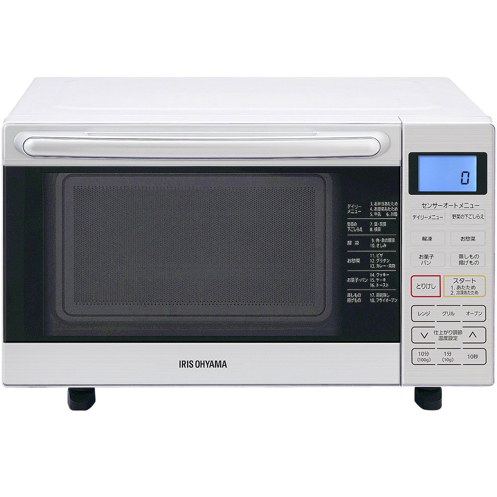 【中古】【非常に良い】アイリスオーヤマ オーブンレンジ 18L フラットテーブル ホワイト MO-F1801