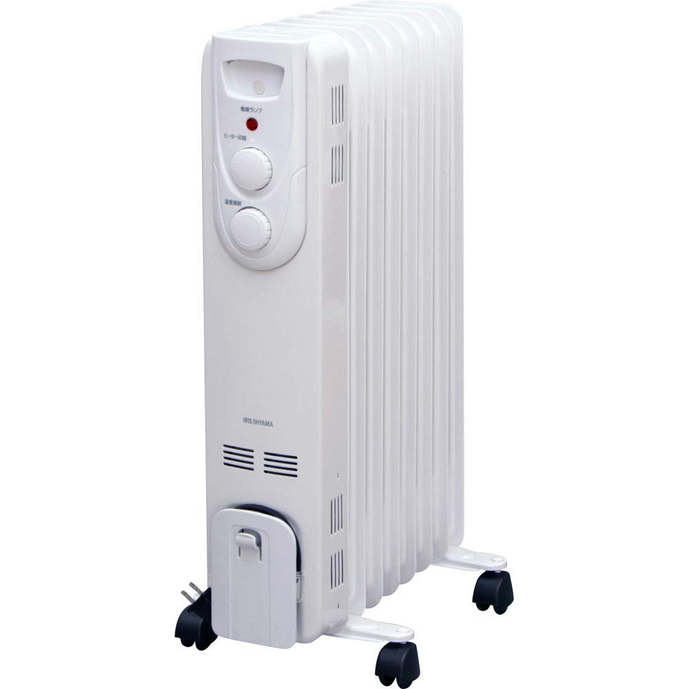 【中古】【非常に良い】アイリスオーヤマ オイルヒーター ストレート メカ式 IOH-1208KS-W