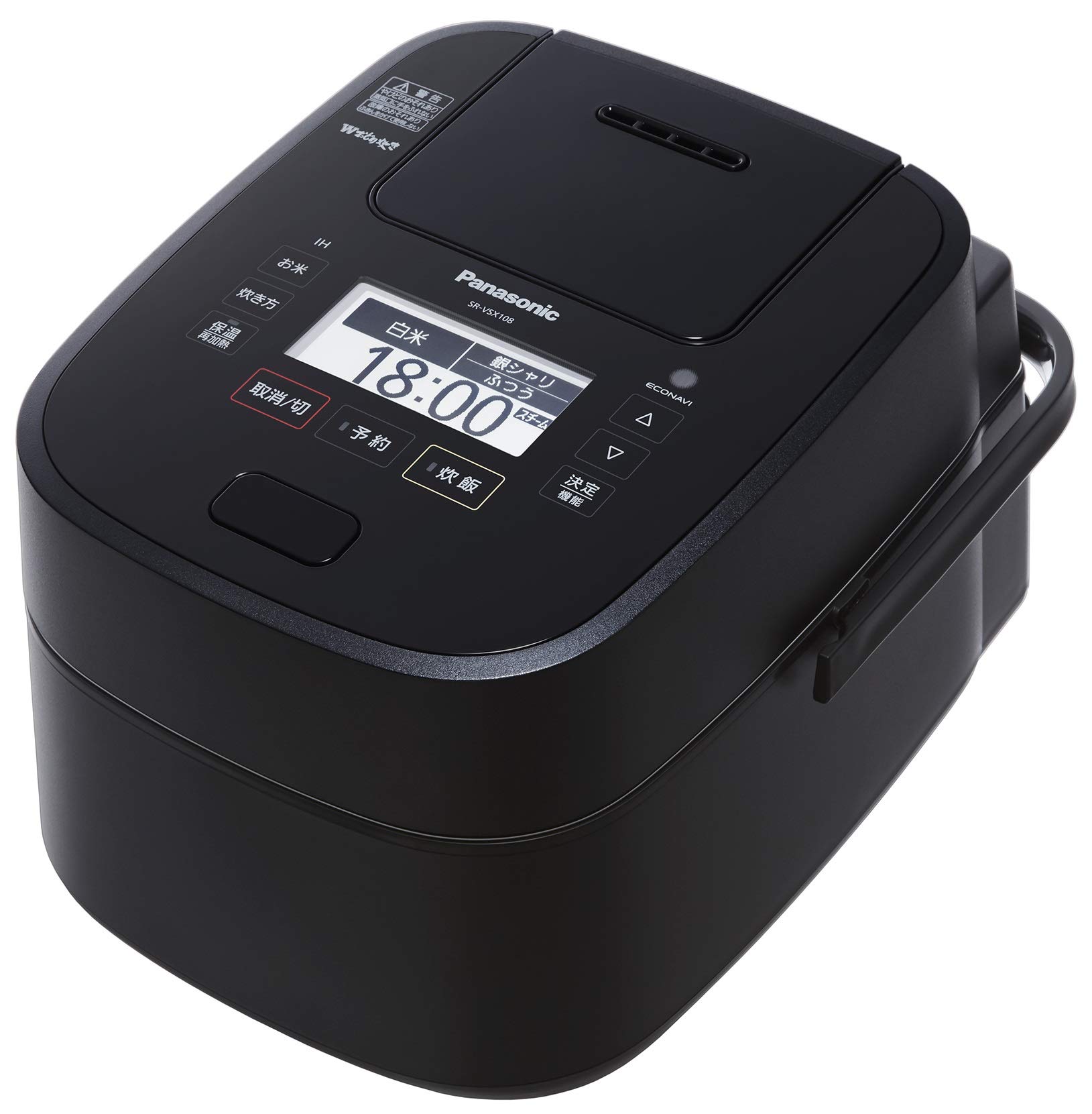 【中古】【非常に良い】パナソニック 炊飯器 5.5合 スチーム&可変圧力IH式 Wおどり炊き ブラック SR-VSX108-K|ドリエムコーポレーション