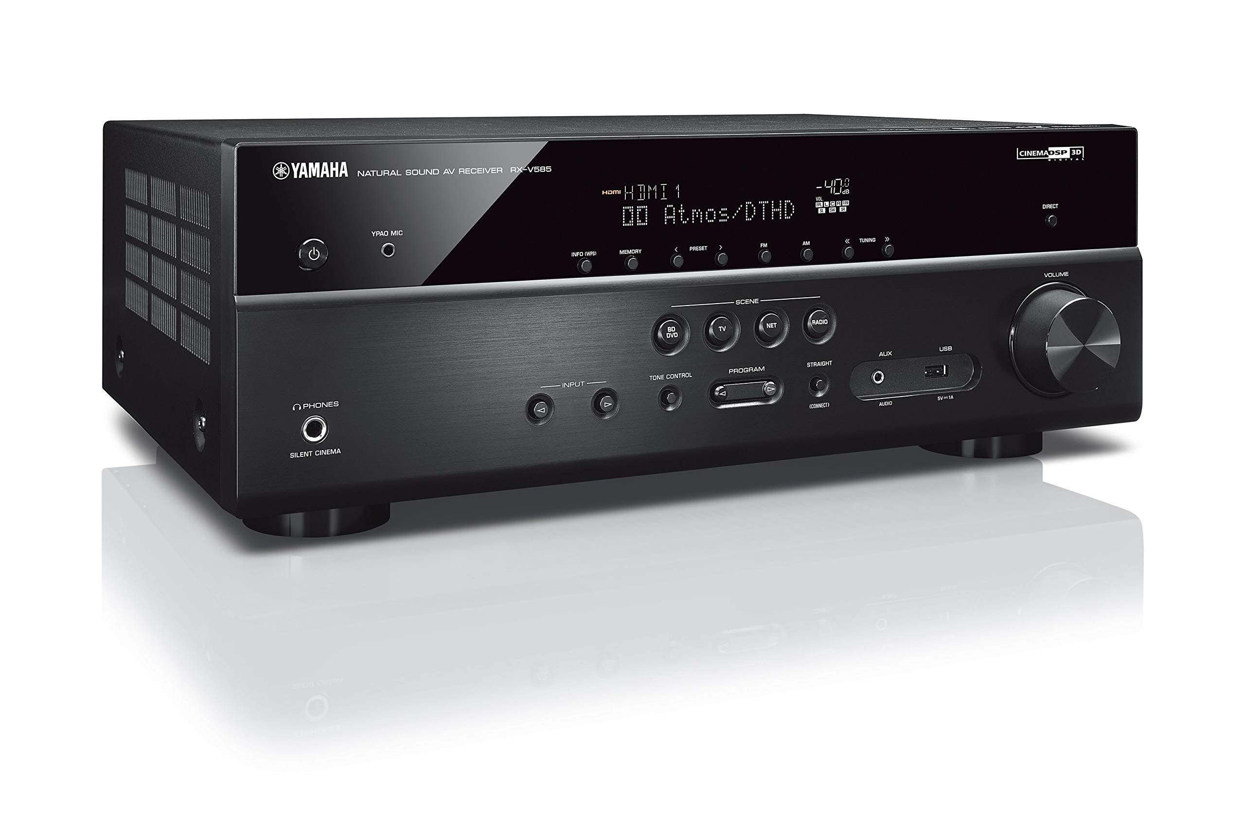 【中古】【非常に良い】ヤマハ AVレシーバー RXV585(B) 7.1ch Dolby Atmos DTS:X Bluetooth Wi-Fi ネットワークオーディオ ハイレゾ対応 ブラック