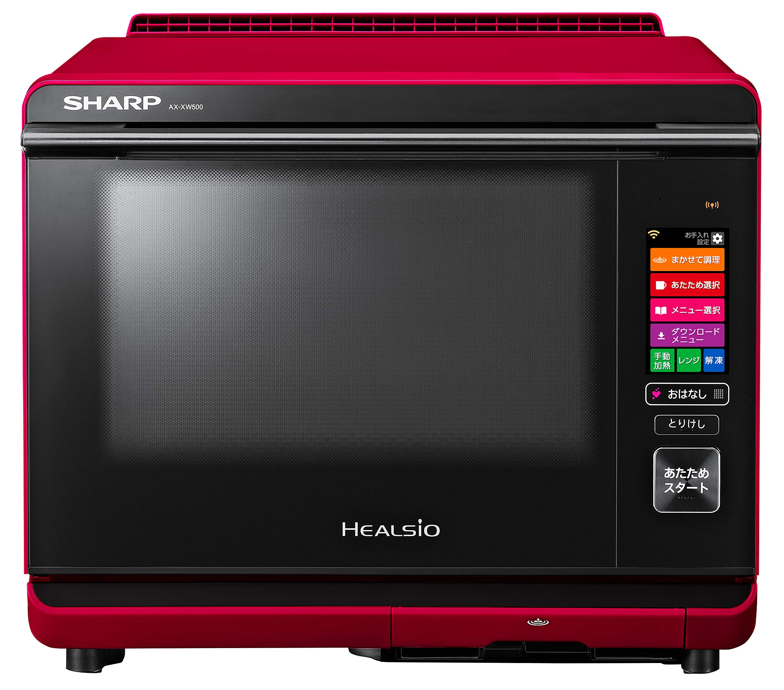 【中古】【非常に良い】シャープ ヘルシオ 「COCORO KITCHEN」搭載 30L 2段調理タイプ レッド系 AX-XW500-R