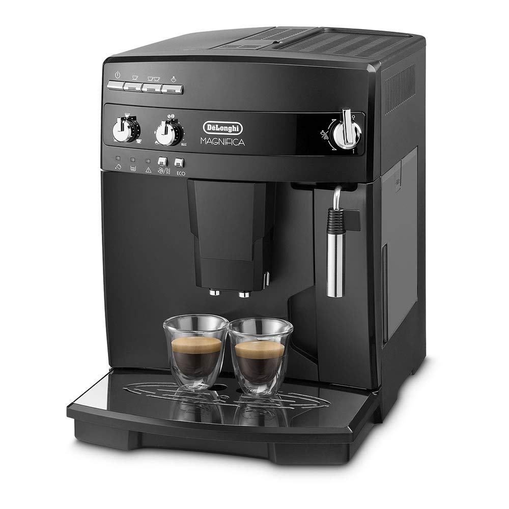 【中古】【人並み外れたに好いたらしい】【エントリーひな形】 デロンギ(DeLonghi)全自動小銃珈琲製造会社 酪漿泡立て手動 黒いこと マグニフィカ ESAM03110B