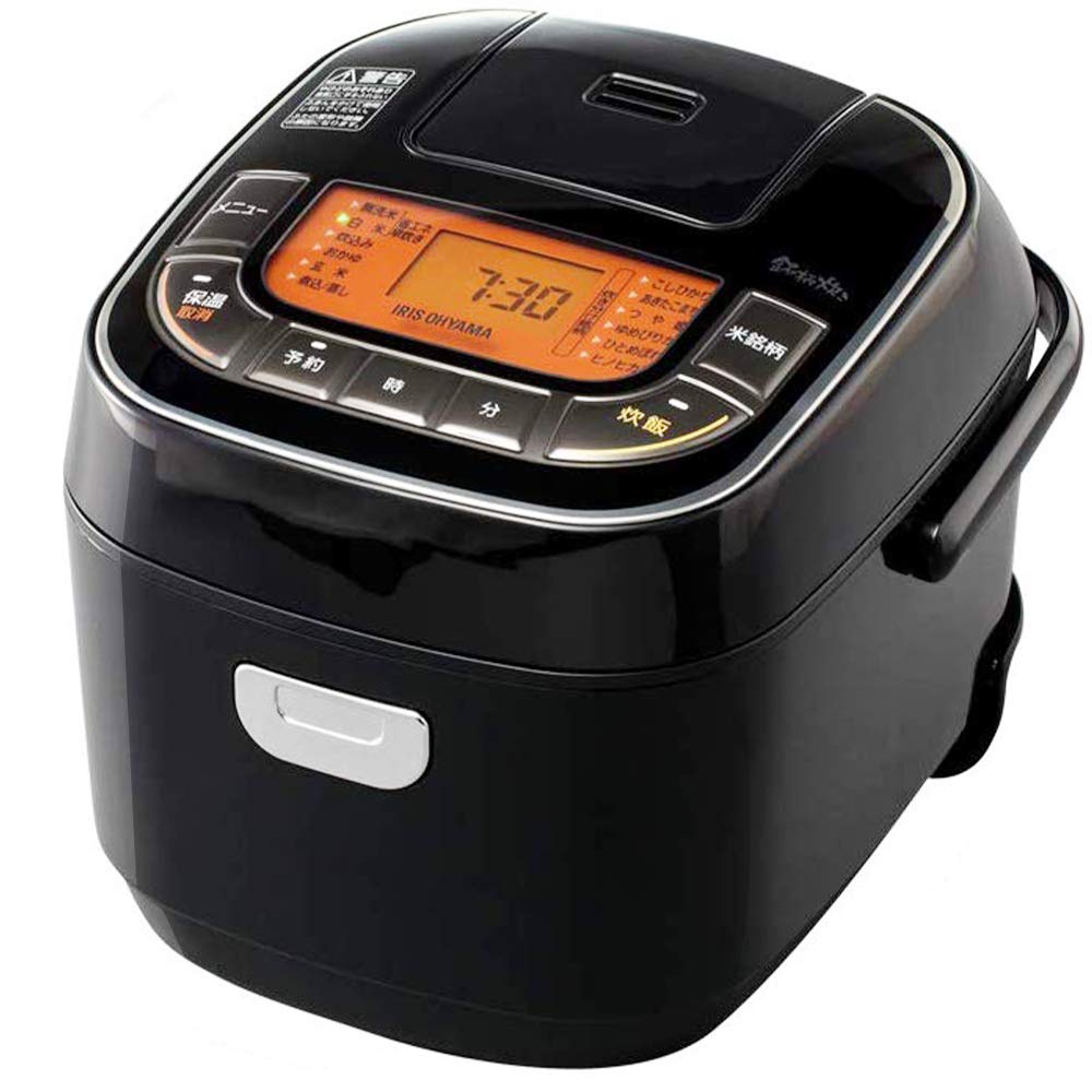 【中古】【非常に良い】アイリスオーヤマ 炊飯器 3合 マイコン式 31銘柄炊き分け機能 極厚火釜 玄米 ブラック RC-MC30-B