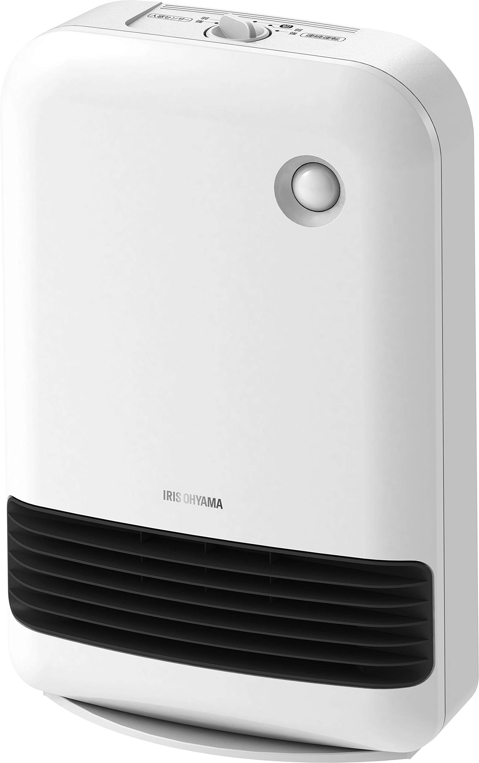 【中古】【非常に良い】アイリスオーヤマ 大風量 セラミックファンヒーター 人感センサー付き (1200W/750W 2段切替) メカ式 ダイヤルタイプ ホワイト JCH-12DD3-W｜ドリエムコーポレーション