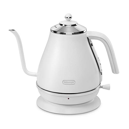 【中古】【人並み外れたに好いたらしい】DeLonghi (デロンギ) 明かり喫茶店湯沸かし アイコナ KBOE1220J-W ステンレス鋼 お手手ドリップ 1.0L 判然たるな注ぎ気味合い 見分かりやすい水量計 空だき押しとどめる役立つこと ワット数吊りひも保持者 [平和条約
