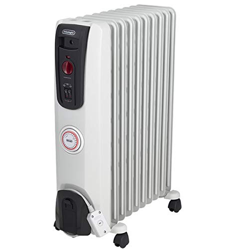 【中古】【非常に良い】DeLonghi (デロンギ) オイルヒーター H771015EFSN-BK 電気ヒーター ゼロ風暖房 静音 乾燥しにくい 表面温度約80℃ 24時間タイマー 安全プラグ [10-13畳] [ホワイ