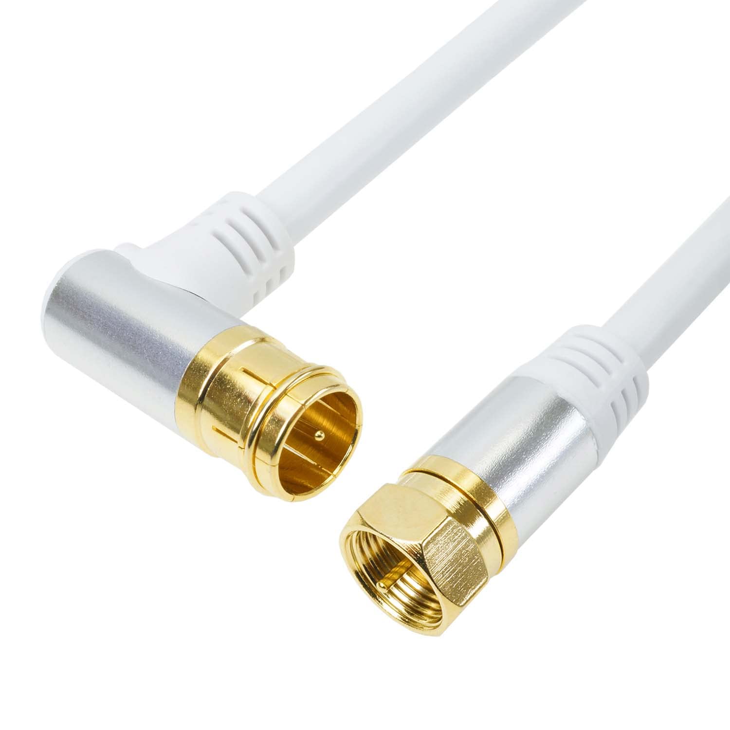 【中古】【非常に良い】ホーリック アンテナケーブル S-4C-FB同軸 5m 【4K8K放送(3224MHz)/BS/CS/地デジ/CATV 対応】 ホワイト アルミヘッド L字差込式/ネジ式コネクタ AC50-383W