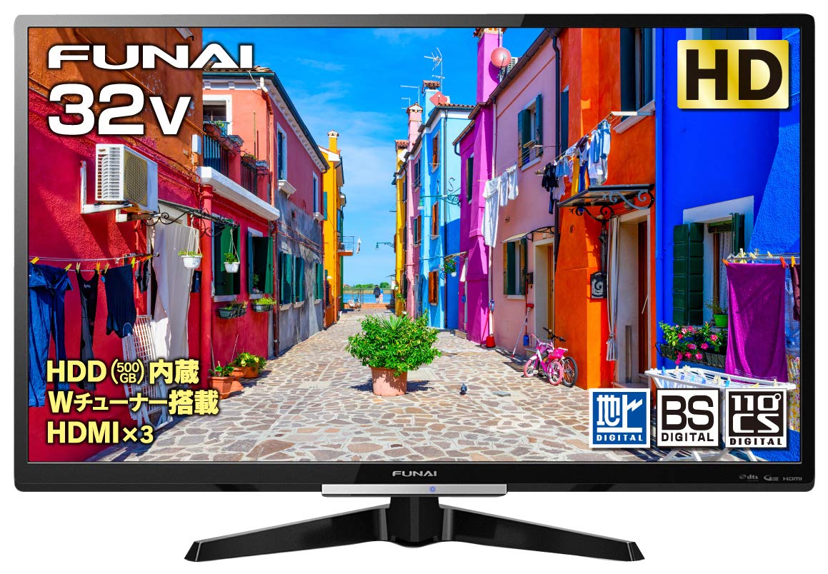 【中古】【非常に良い】フナイ 32V型 液晶テレビ ハイビジョン ダブルチューナー 500GB HDD内蔵(裏番組録画対応) FL-32H2010 地上・BS・110度CSデジタル｜ドリエムコーポレーション