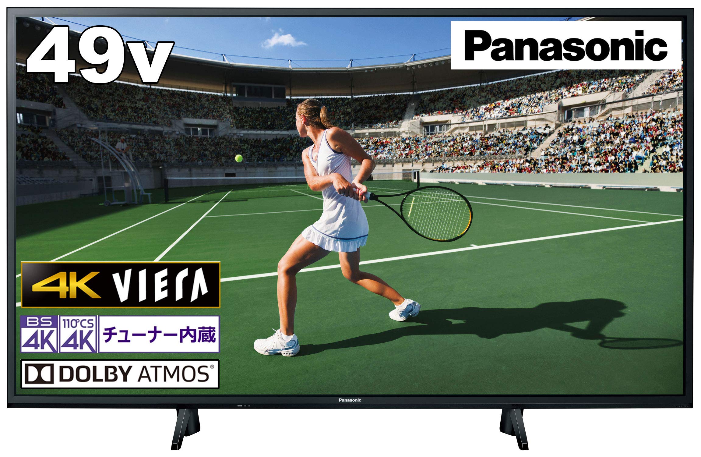 【中古】【非常に良い】パナソニック 49V型 4Kダブルチューナー内蔵 液晶 テレビ Dolby Atmos(R)対応 VIERA TH-49HX750