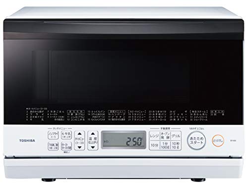 【中古】【非常に良い】TOSHIBA 角皿式スチーム オーブンレンジ 石窯オーブン 23L グランホワイト ER-V60(W)