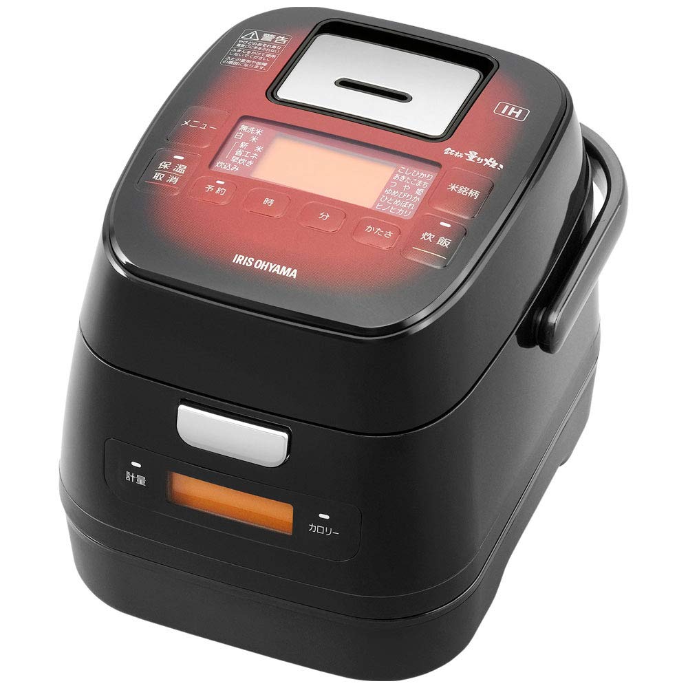 【中古】【非常に良い】アイリスオーヤマ 分離式量り炊きIHジャー炊飯器3合 KRC-IM30-R レッド