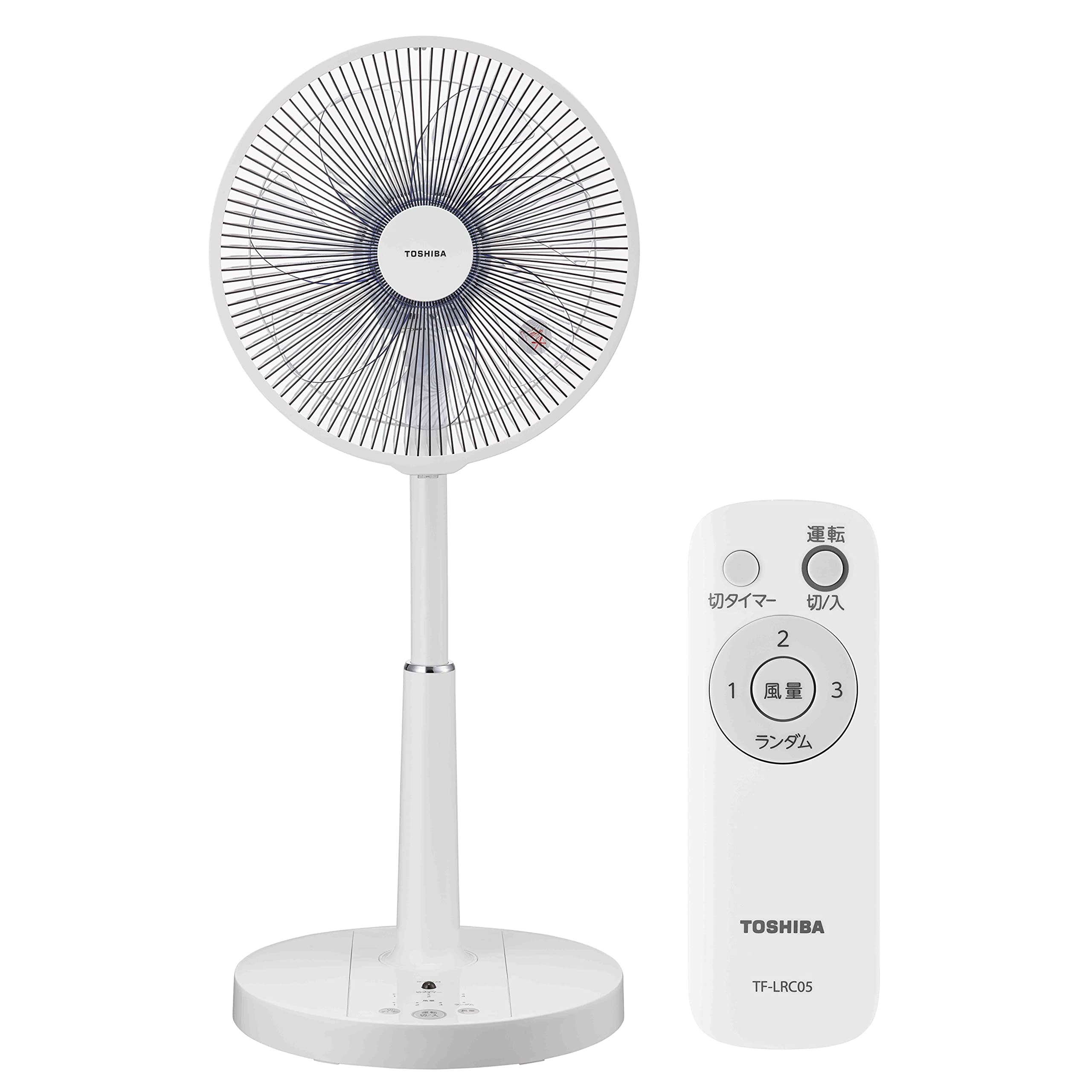 【中古】【非常に良い】東芝 リビング 扇風機 TF-30AL24 7枚羽根 風量 3段階 ランダム風 切タイマー リモコン付き ホコリ防止加工 首振り ACモーター ホワイト