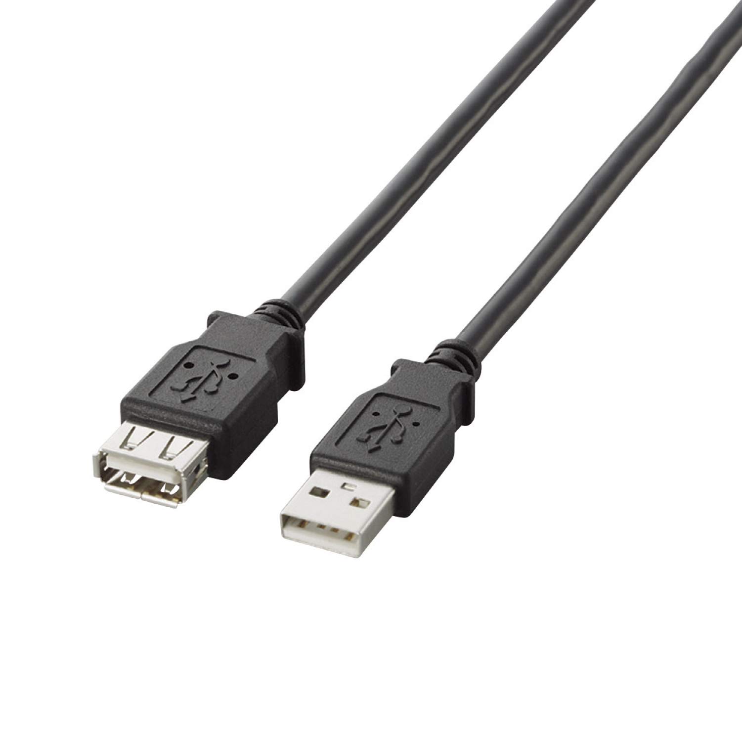 【中古】【非常に良い】エレコム USB延長ケーブル USB2.0 A-Aメスタイプ 5m ブラック U2C-E50BK
