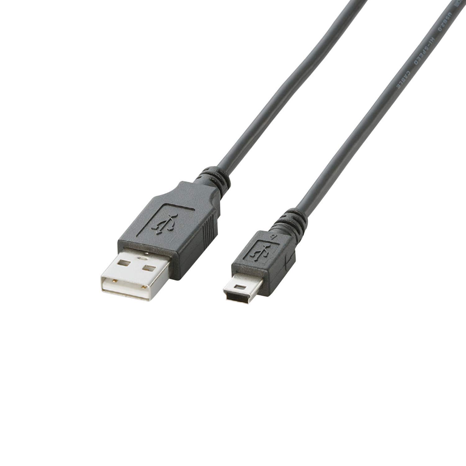 【中古】【非常に良い】エレコム USBケーブル 【miniB】 USB2.0 (USB A オス to miniB オス) ノーマル 0.5m ブラック U2C-M05BK