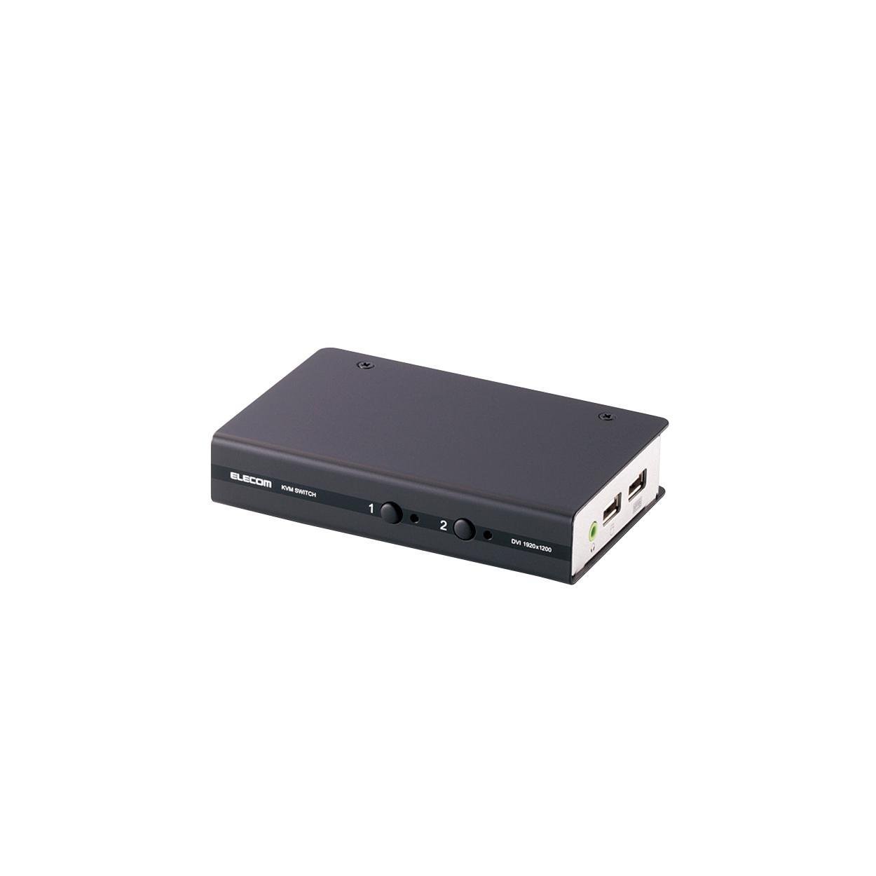 【中古】【人並み外れたに好いたらしい】エレコム KVM取り替えっこ pcうつり変わり機 USB DVI 金棒引き 2台 KVM-DVHDU2