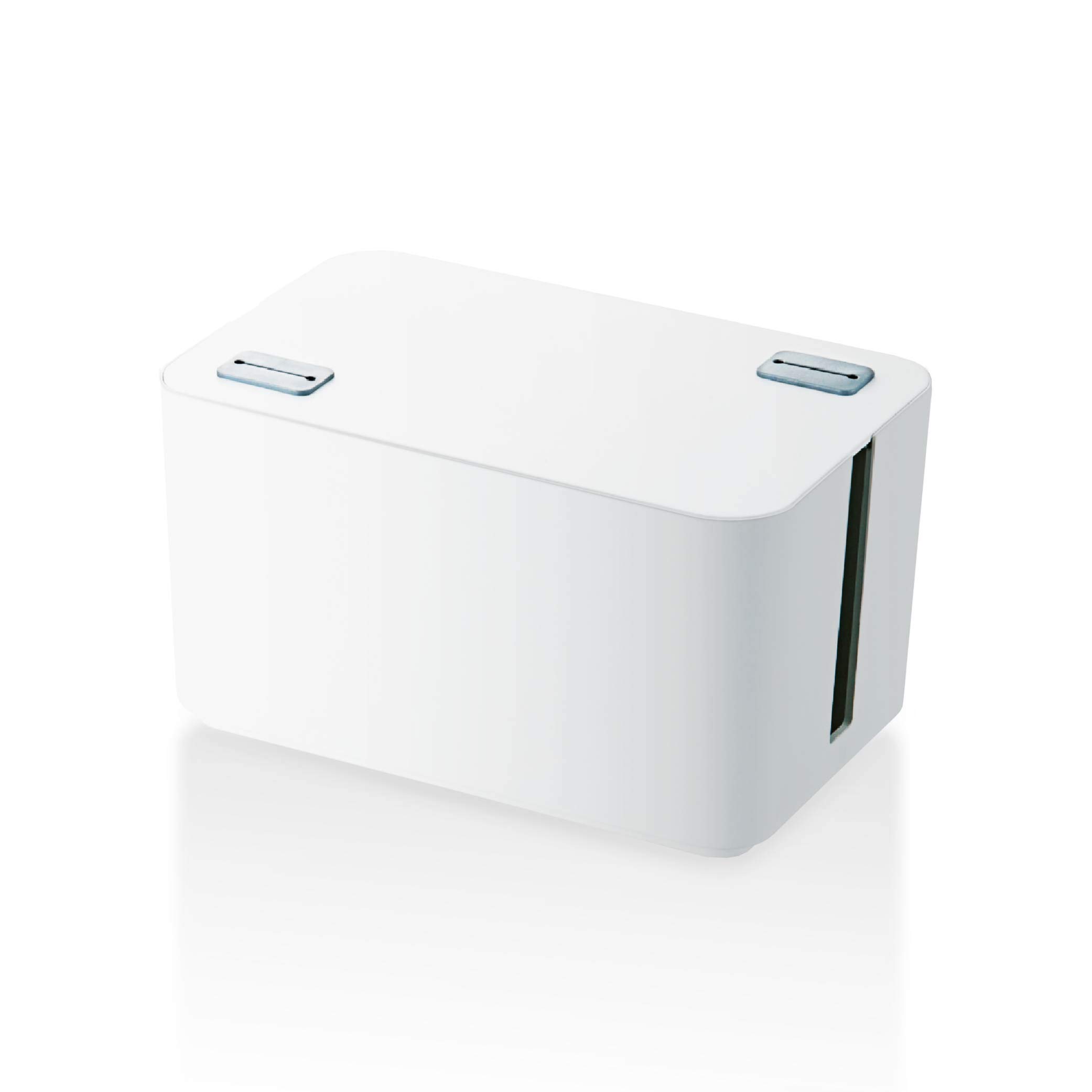 【中古】【非常に良い】ELECOM ケーブル収納ボックス 4個口電源タップ収納 ホワイト EKC-BOX002WH