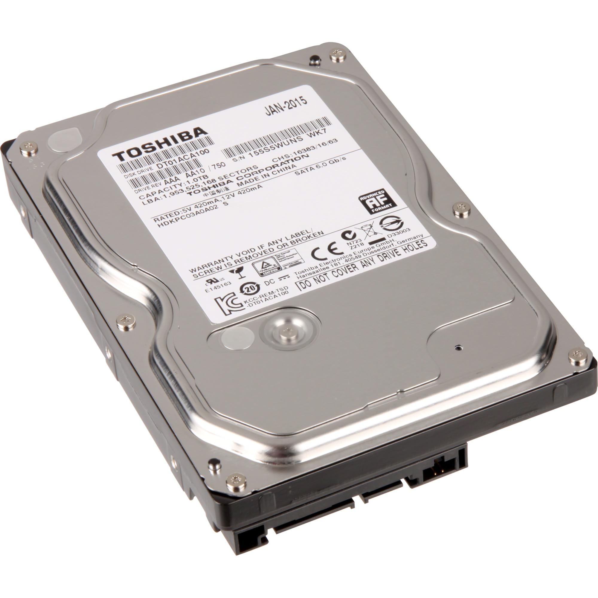 【中古】【人並み外れたに好いたらしい】Toshbia HDD DT01ACA100 1肺結核 SATA 6Gb/s 事務机いの一番 7200rpm 64MB キャッシュベアドライブ