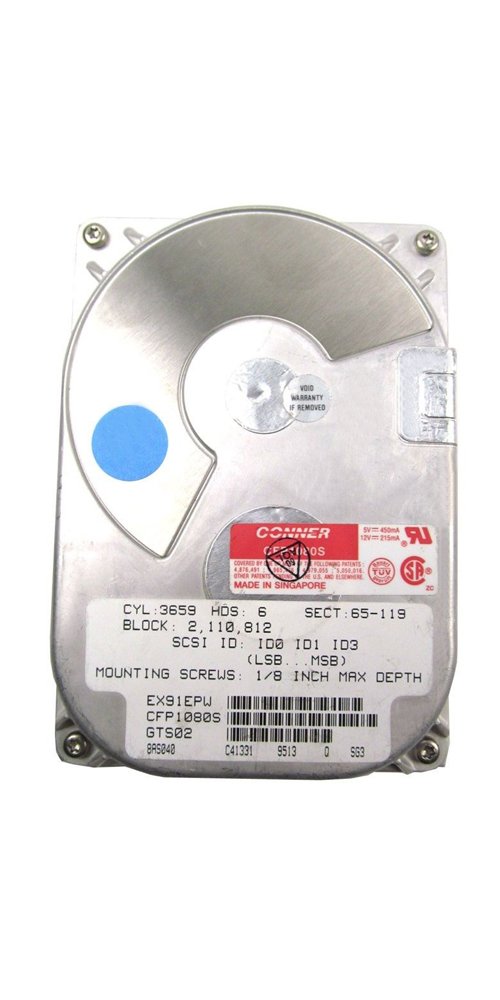 【中古】【非常に良い】CONNER 1GB SCSI HDD CFP1080S GTS03 8AS046 E51332