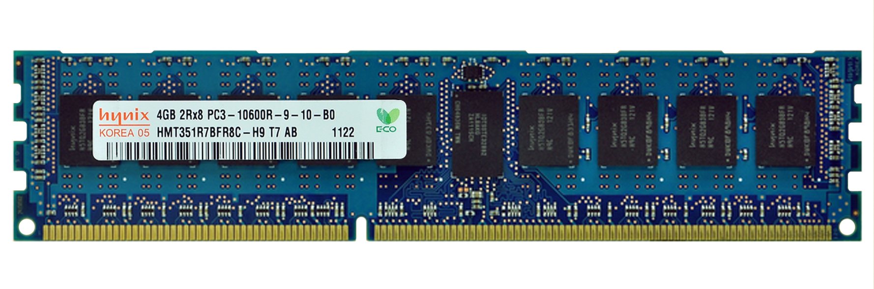 【中古】【非常に良い】ハイニックス 4GB DDR3 SDRAM PC3-10600 1333MHz ECC登録 240ピン DIMM メモリ HMT351R7BFR8C-H9