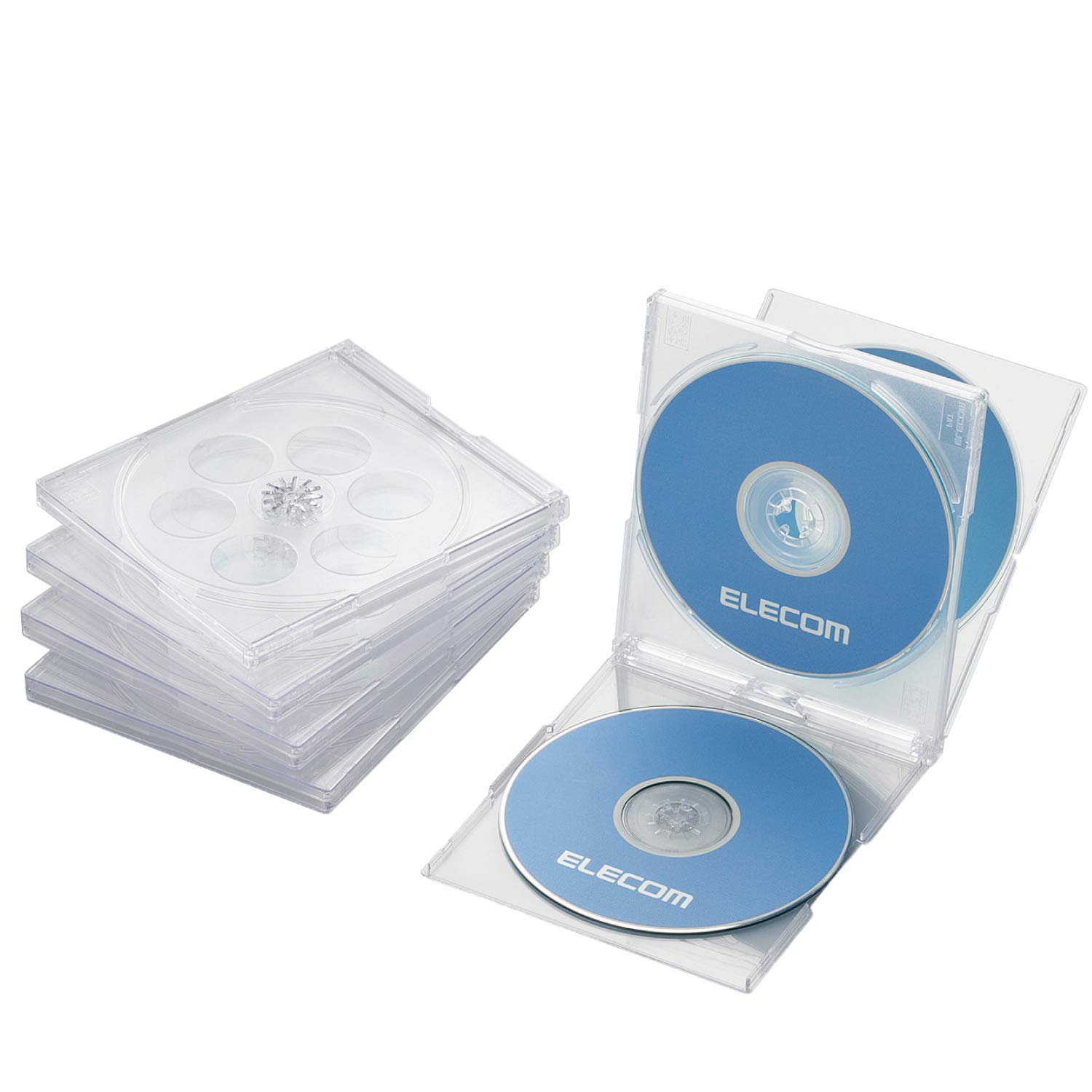 【中古】【非常に良い】エレコム DVD BD CDケース プラケース 標準タイプ 4枚収納 5枚パック クリア CCD-JSCNQ5CR