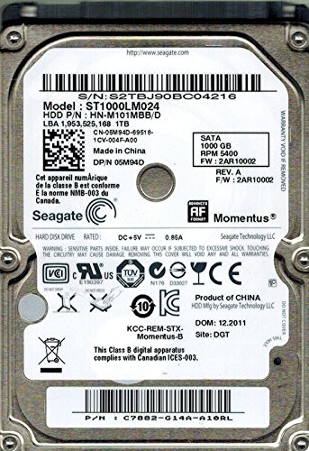 【中古】【非常に良い】【Seagate】 2.5inch HDD ST1000LM024 1TB 5400rpm S-ATA2 9.5ｍｍ｜ドリエムコーポレーション