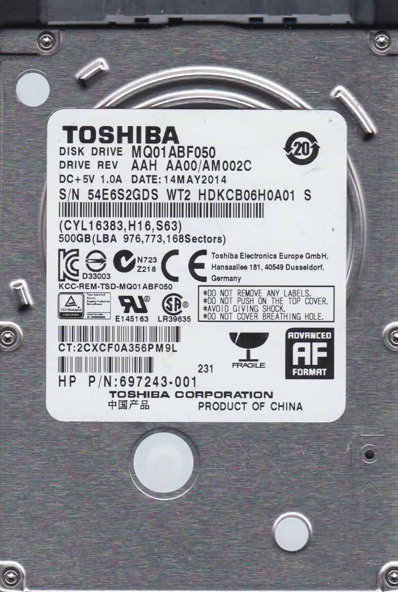 【中古】【非常に良い】MQ01ABF050 AA00/AM002C HDKCB06H0A01 S 東芝 500GB SATA 2.5 ハードドライブ|ドリエムコーポレーション