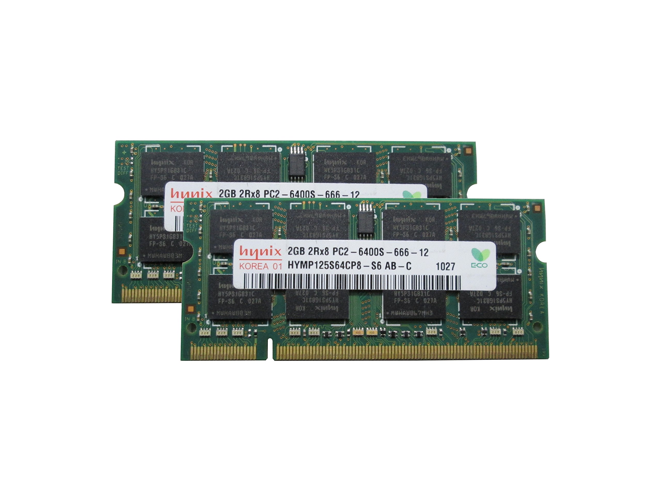 【中古】【非常に良い】【中古・2枚セット】ノートPC用メモリ 2GB PC2-6400S-666-12