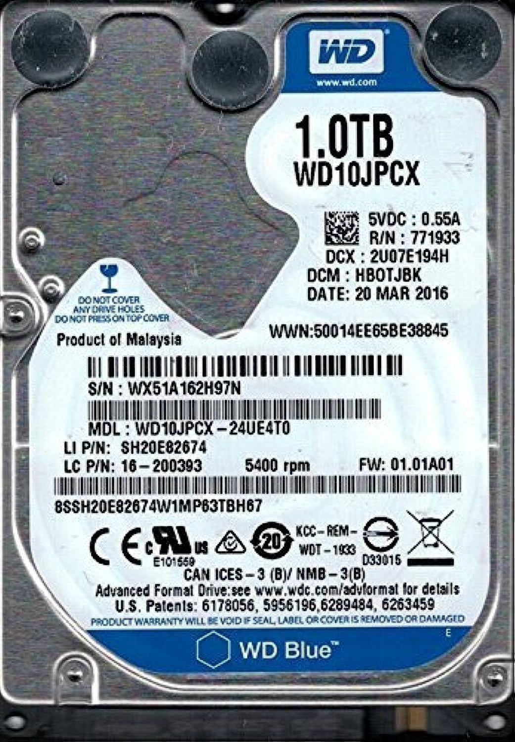 【中古】【非常に良い】Western Digital WD10JPCX-24UE4T0 1TB DCM: HBOTJBK