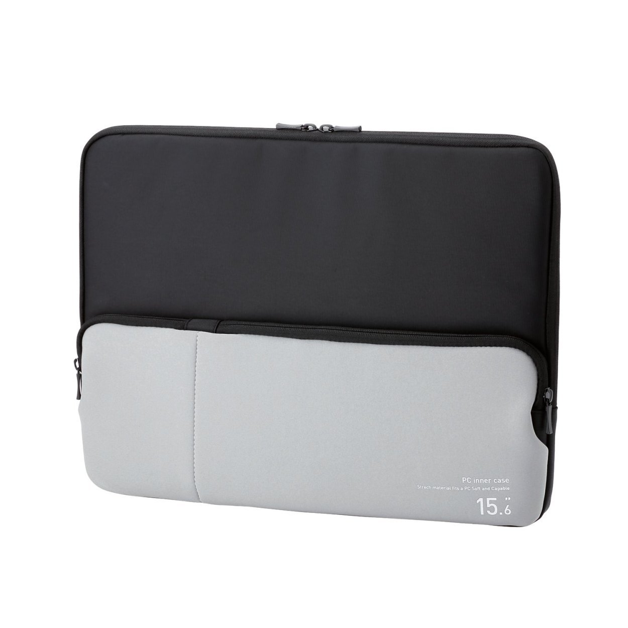 【中古】【非常に良い】エレコム パソコンケース PCケース 15.6インチ ( macbook pro 15 ) ケース 小物収納ポケット付 ブラック BM-IBPT15BK