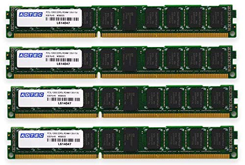 【中古】【非常に良い】アドテック DDR3L-1600 RDIMM 8GB DR VLP 4枚組
