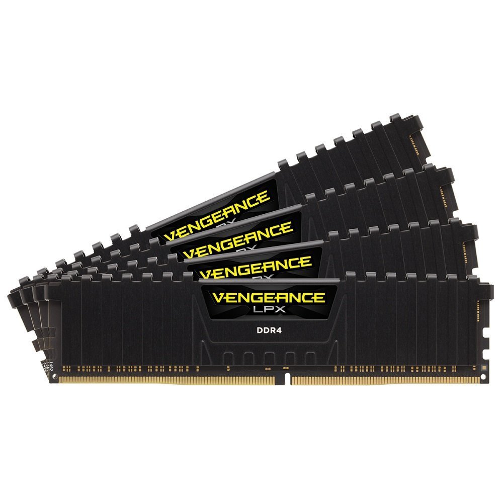 【中古】【非常に良い】CORSAIR DDR4 デスクトップPC用 メモリモジュール VENGEANCE LPX Series 16GB&times;4枚キット CMK64GX4M4A2666C16｜ドリエムコーポレーション
