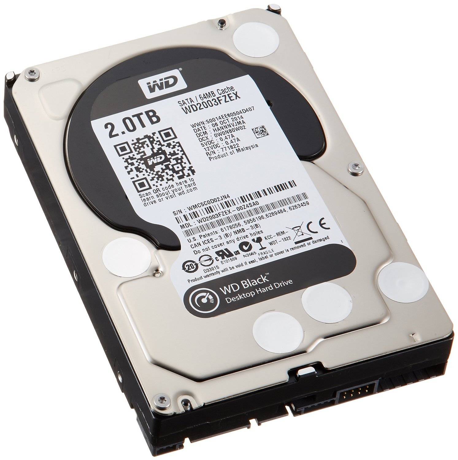 【中古】【非常に良い】WD Black 2TB Performance Desktop Hard Drive: 3.5-inch SATA 6 Gb/s 7200 RPM 64MB Cache WD2003FZEX [並 29,756円