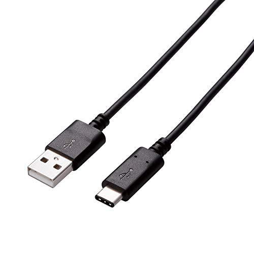【中古】【非常に良い】エレコム USBケーブル Type C (USB A to USB C) 0.5m USB2.0認証品 3A出力 最大480Mbps ブラック U2C-AC05NBK