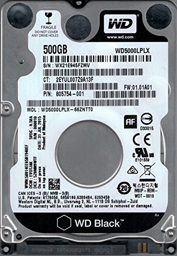 【中古】【人並み外れたに好いたらしい】WD5000LPLX-66ZNTT0 DCM: EVOTJAK WX21E Western Digital 500GB