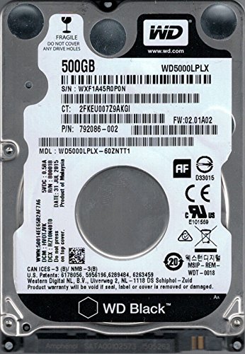 【中古】【人並み外れたに好いたらしい】Western Digital WD5000LPLX-60ZNTT1 DCM: HVOTJVK WXF1A 500GB