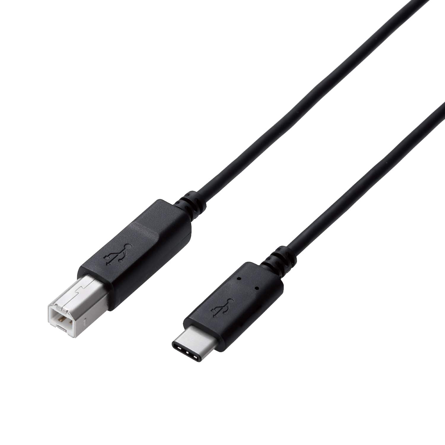 【中古】【非常に良い】エレコム USBケーブル Type C (USB C to USB B) 0.5m USB2.0認証品 3A出力 最大480Mbps ブラック U2C-CB05NBK