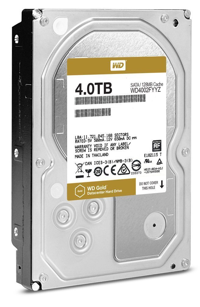 【中古】【非常に良い】WD HDD 内蔵ハードディスク 3.5インチ 4TB WD Gold WD4002FYYZ/SATA3.0/5年保証