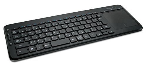 【中古】【非常に良い】マイクロソフト オールインワン メディア キーボード N9Z-00029 : ワイヤレス トラックパッド セキリュティ (AES暗号化機能搭載) 防滴 コンパクト USB接続 ( ブラック ) Wi