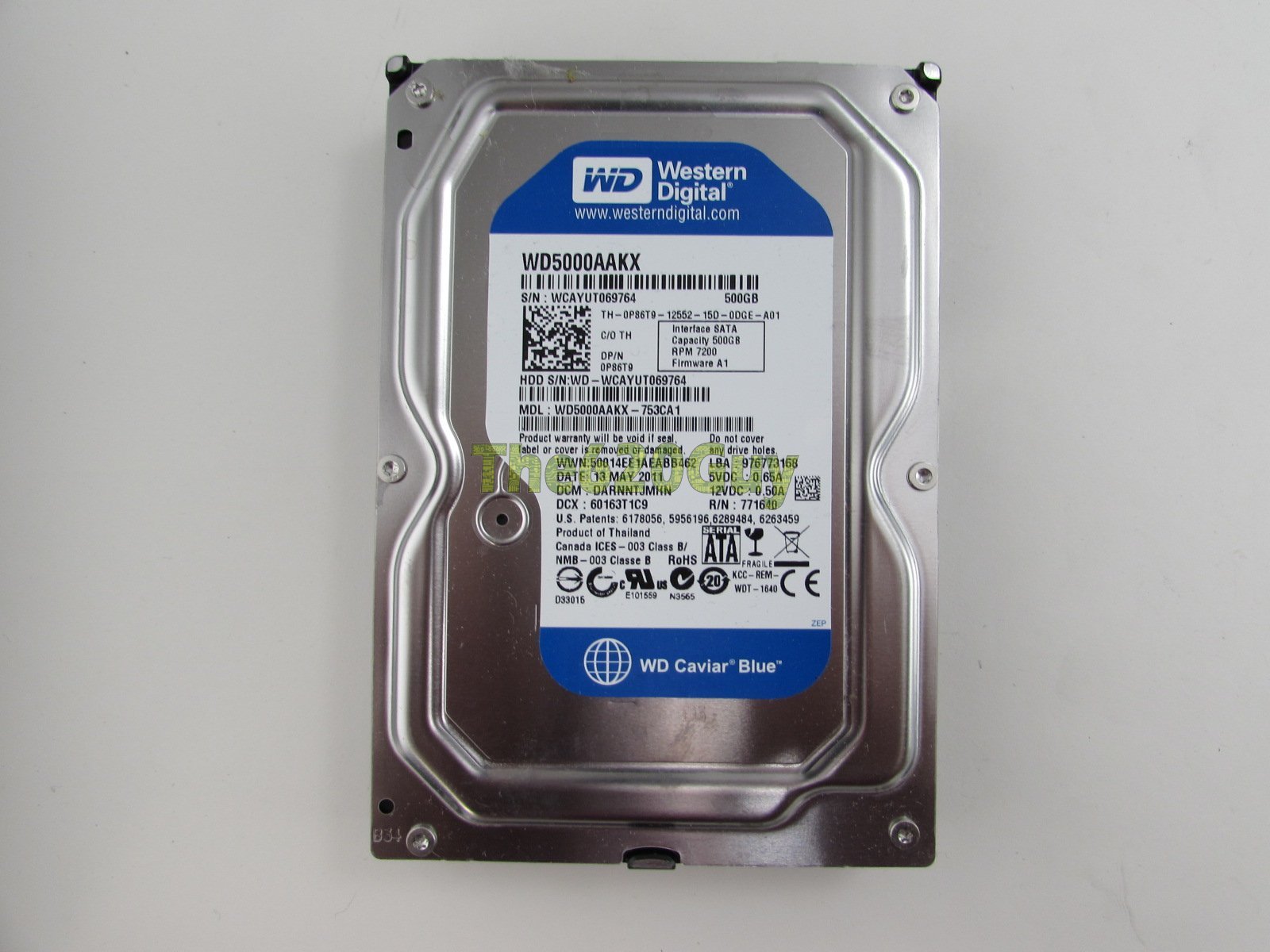 【中古】【非常に良い】Western Digital wd5000aakxブルー500 GB 7200rpm 16 MB SATAハードドライブDell p86t9
