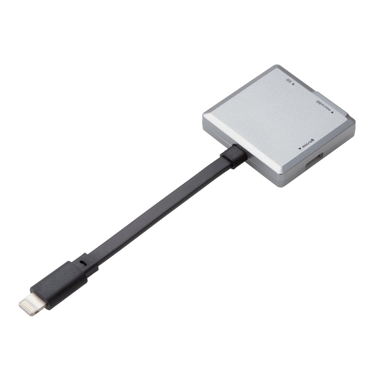 【中古】【非常に良い】ロジテック ライトニングカードリーダー iPhone対応 SD microSD対応 シルバー LMR-MB08SV