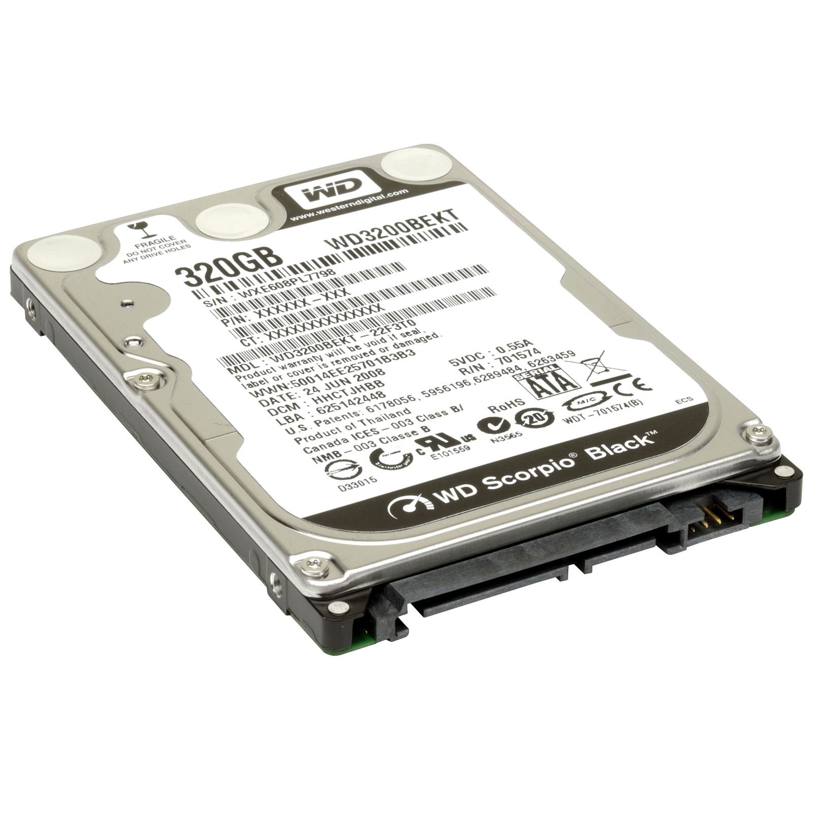 【中古】【人並み外れたに好いたらしい】Western Digital 2.5 in 内蔵 HDD【楽になることの茶箱荷造り】320GB 7200rpm 16MB WD Scorpio WD3200BEKT【メーカーリファブ品】
