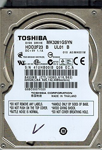 【中古】【非常に良い】Toshiba MK3261GSYN HDD2F23 B UL01 B F/W: A0/MH001M THAILAND 320GB [並行輸入品]