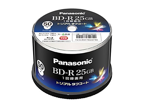 【中古】【非常に良い】Panasonic 録画用6倍速ブルーレイディスク 25GB(追記型)スピンドル50枚 LM-BRS25M50S