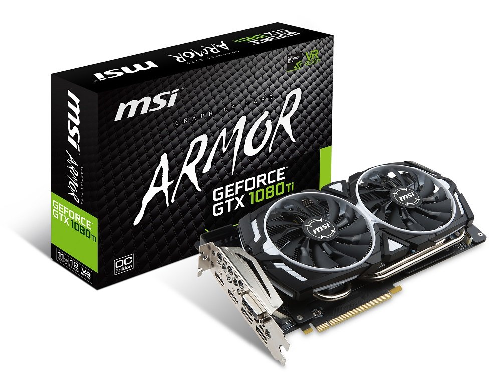 【中古】【人並み外れたに好いたらしい】MSI GeForce GTX 1080 Ti ARMOR 11G OC グラフィクスゲーム盤 VD6303