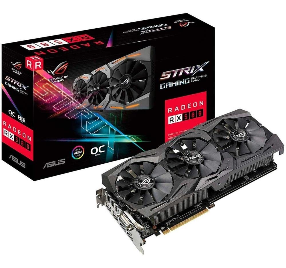 【中古】【非常に良い】ASUS Strixシリーズ AMD Radeon RX580搭載ビデオカード ROG-STRIX-RX580-O8G-GAMING｜ドリエムコーポレーション
